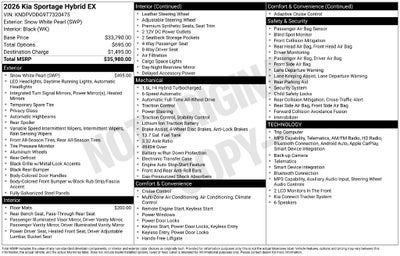 2026 Kia Sportage Hybrid EX