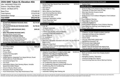 2026 GMC Yukon XL Elevation