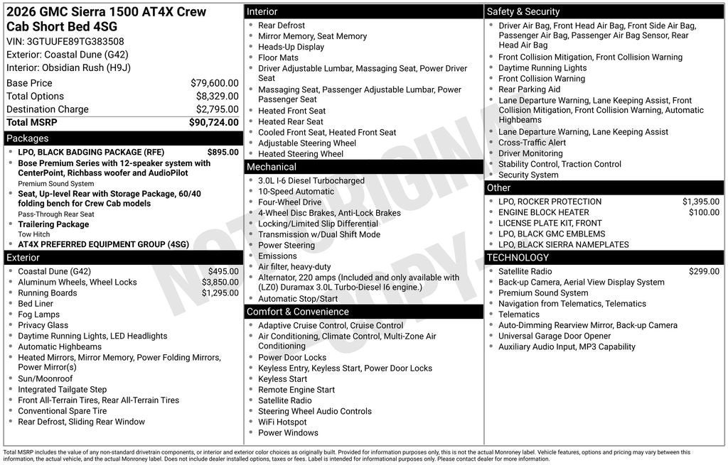 2026 GMC Sierra 1500 AT4X