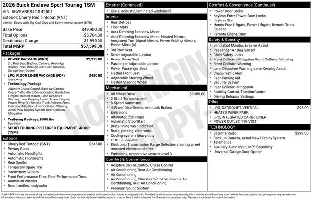 2026 Buick Enclave Sport Touring