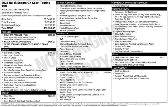 2026 Buick Encore GX Sport Touring