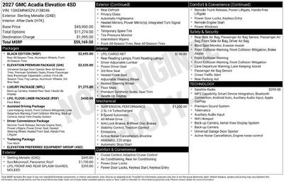 2027 GMC Acadia Elevation