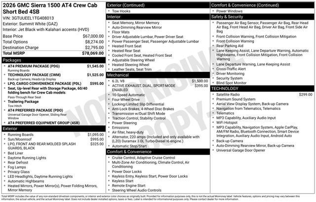2026 GMC Sierra 1500 AT4