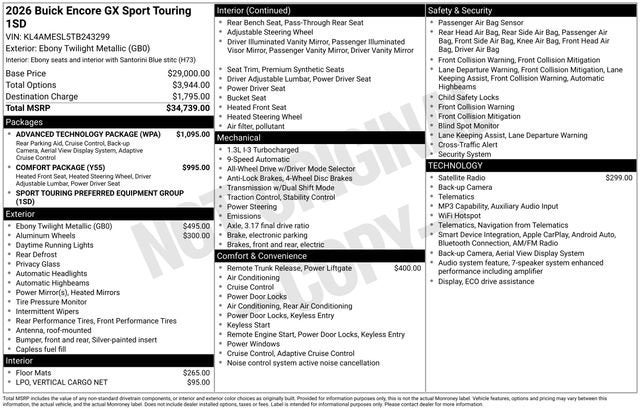 2026 Buick Encore GX Sport Touring