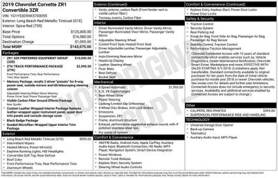 2019 Chevrolet Corvette ZR1 ZR1 3ZR