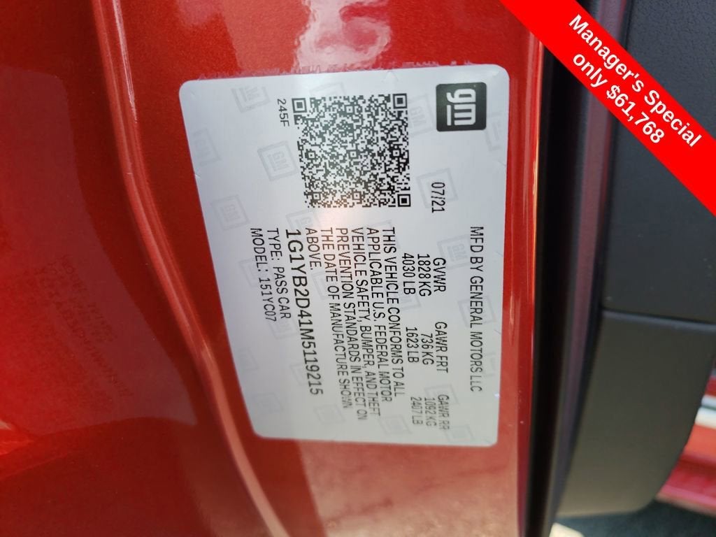 2021 Chevrolet Corvette Stingray 2LT