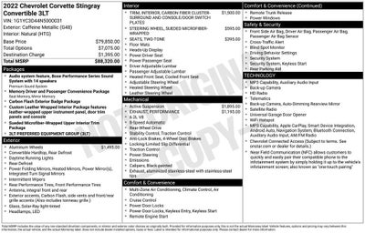 2022 Chevrolet Corvette Stingray 3LT