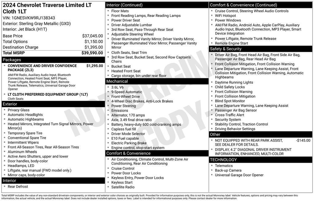 2024 Chevrolet Traverse Limited LT Cloth