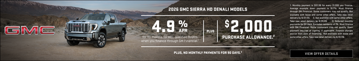 4.9% APR FOR 48 MONTHS for well-qualified buyers when you finance through GM Financial.1

Plus, $...